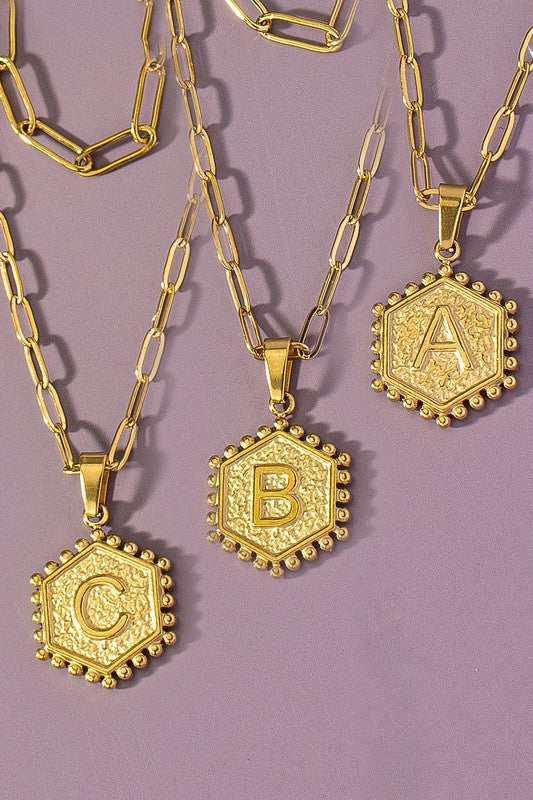 Double Chain Initial necklace