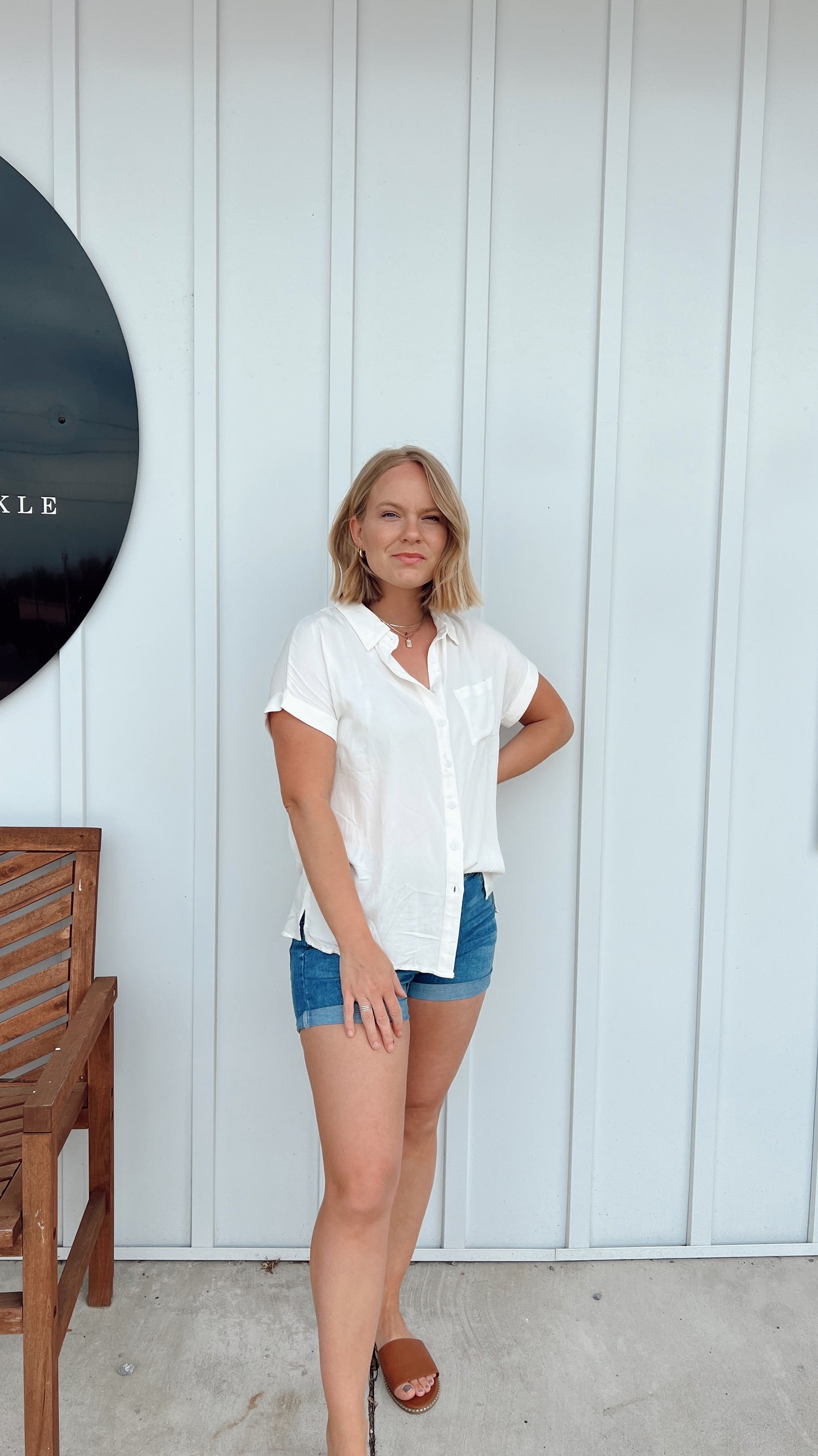 But daddy, I love him Button up short sleeve