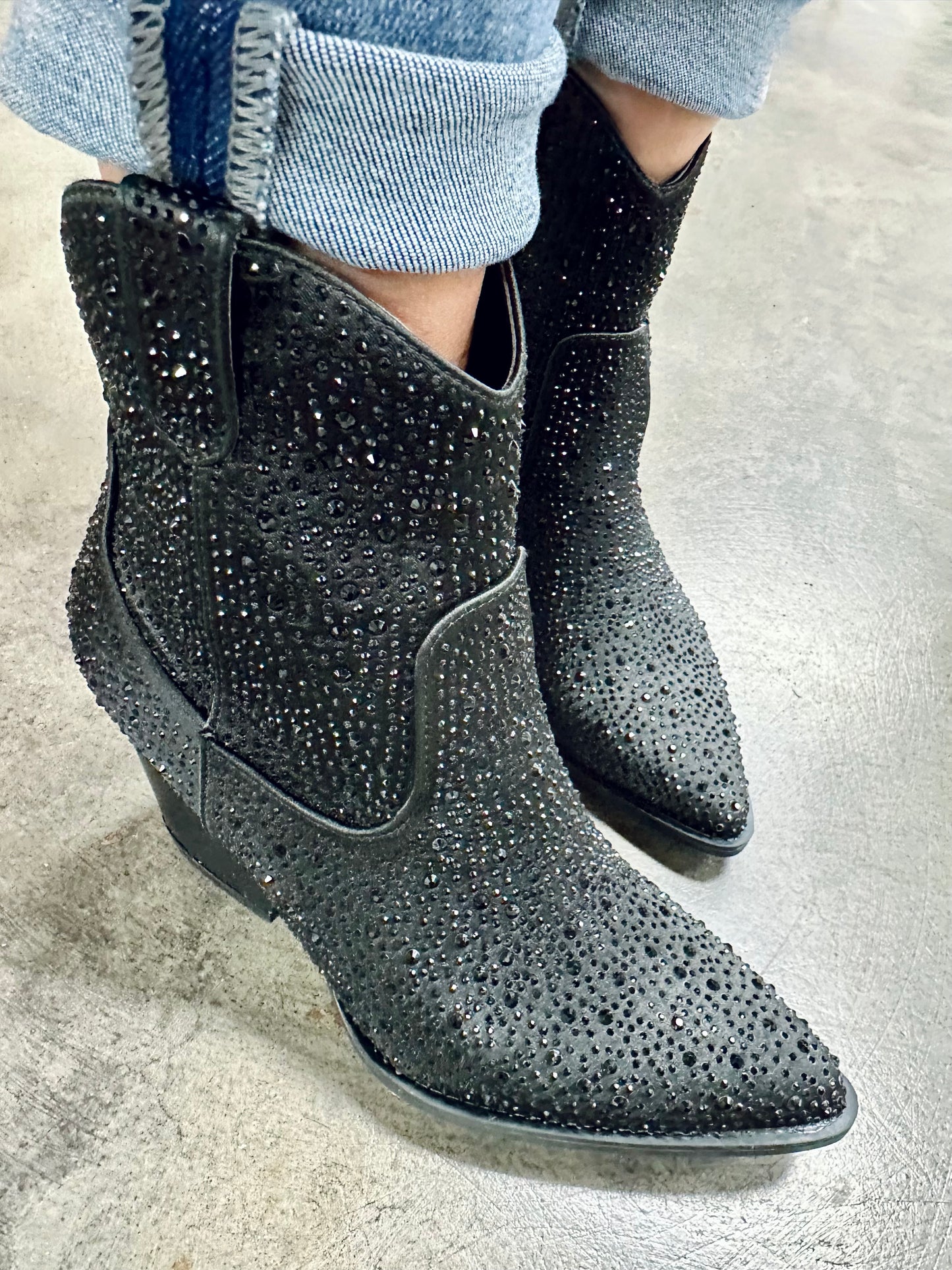 Rhinestone Ankle Cowboy Boots
