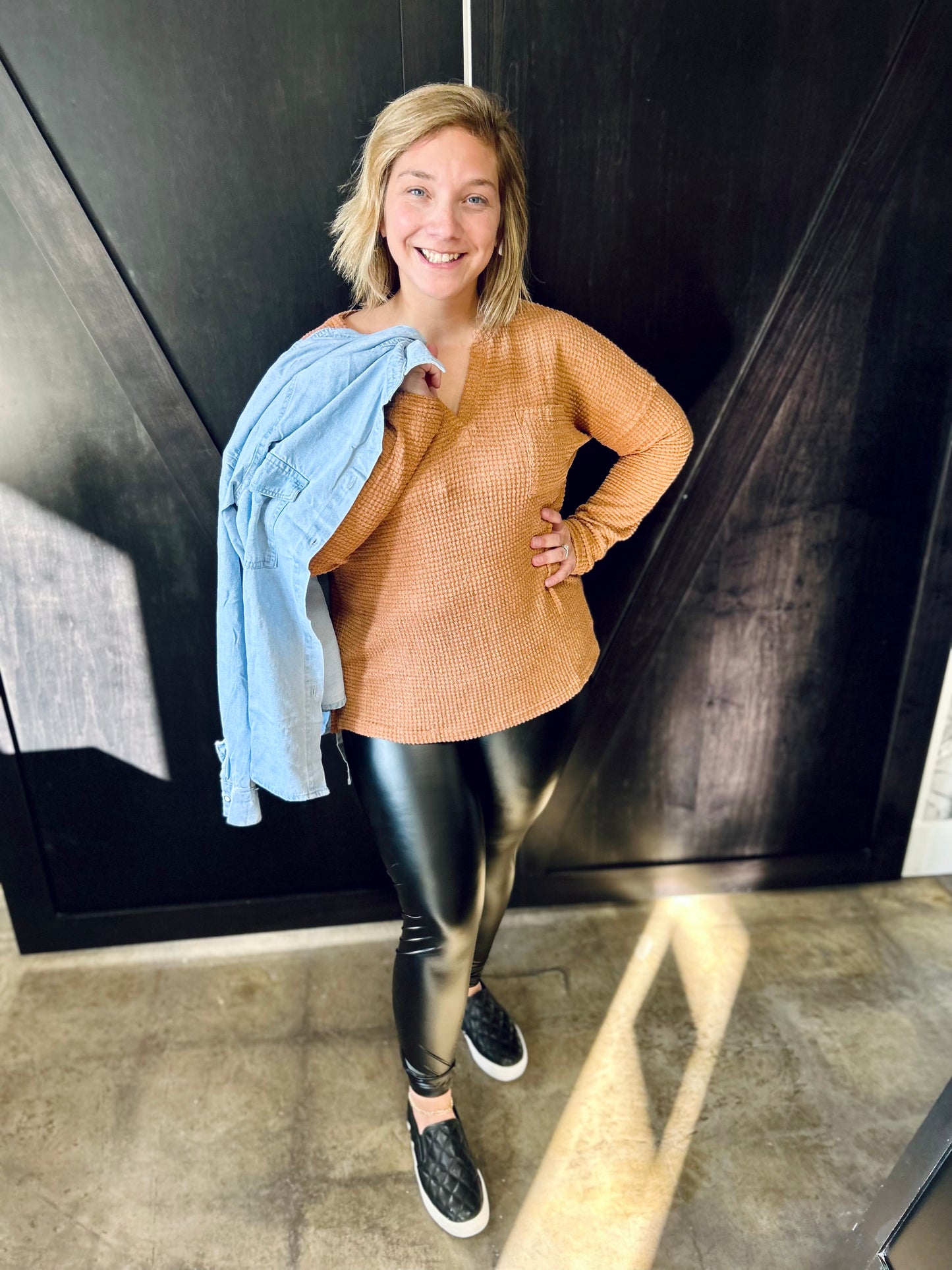 PU Leather High Waist Skinny Leggings