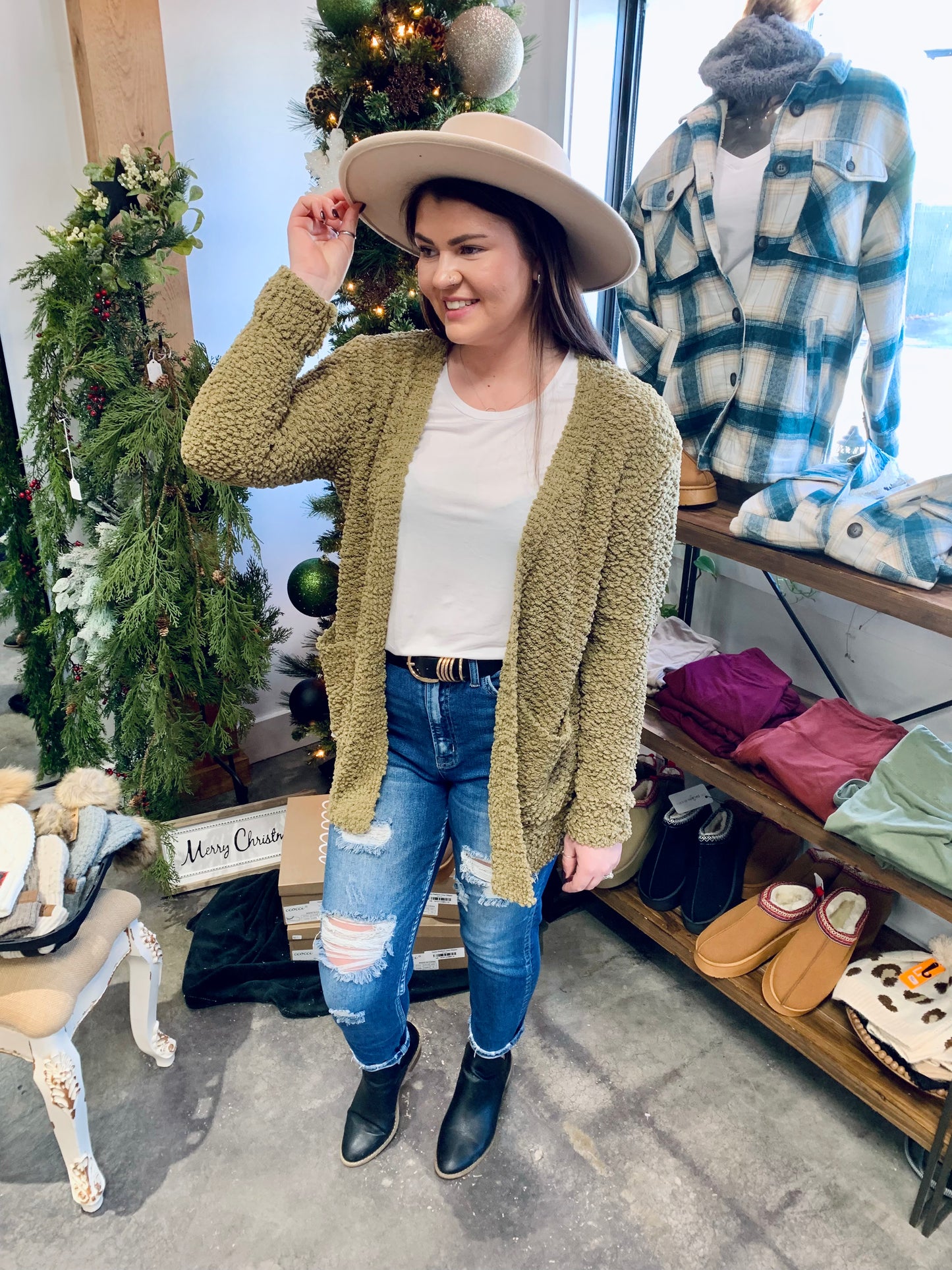 Zenana Falling For You Full Popcorn Cardi