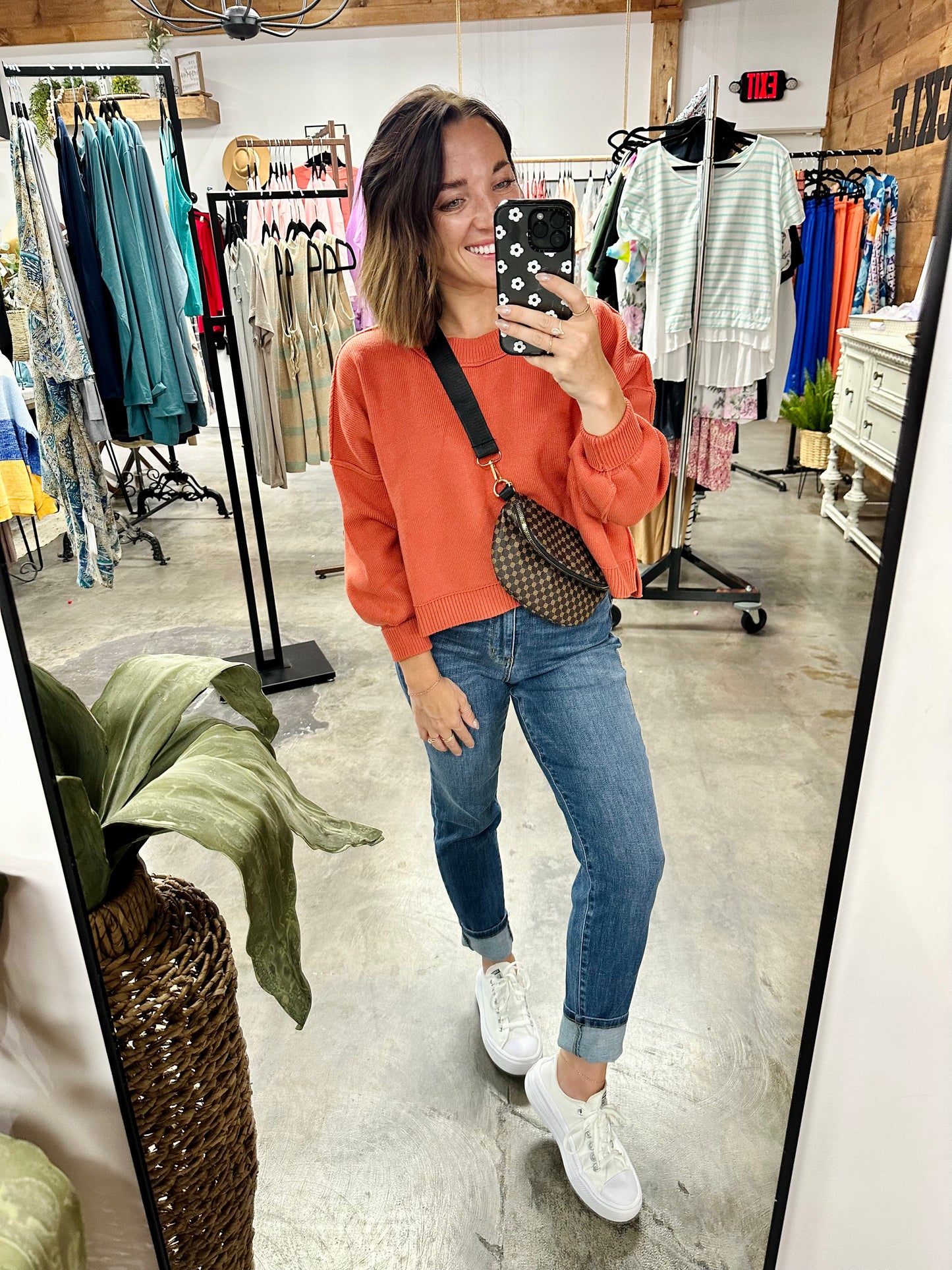 Printed PU Leather Sling Bag