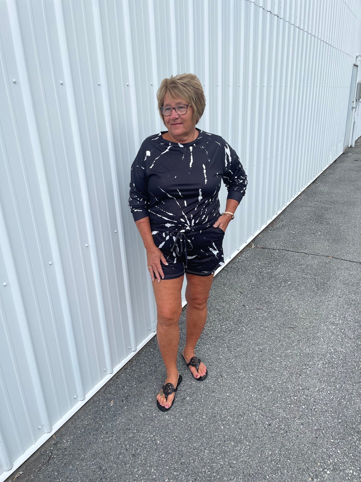 Black & White Tie-Dye Lounge Set