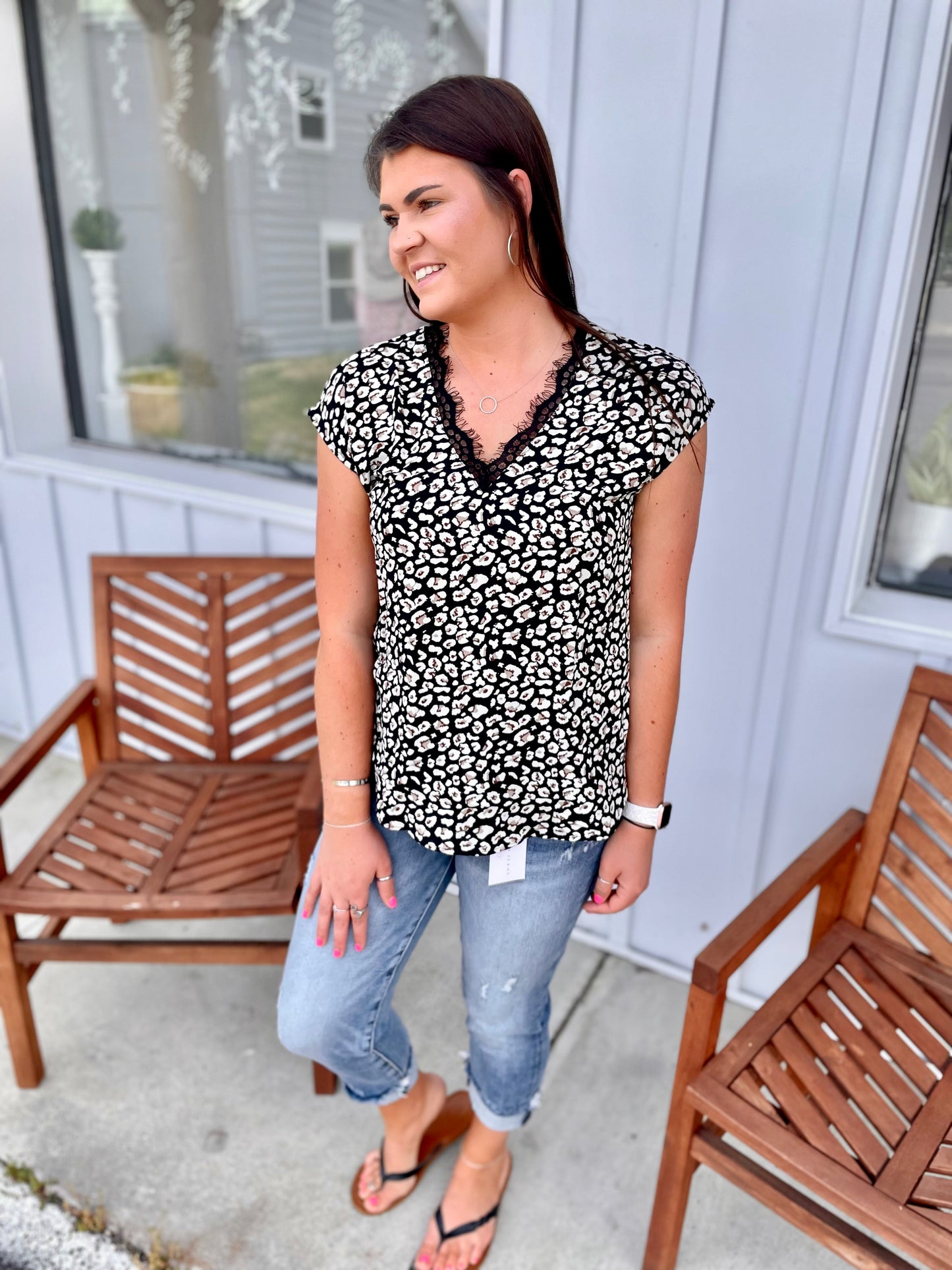 Wild Heart Lace Trim Top