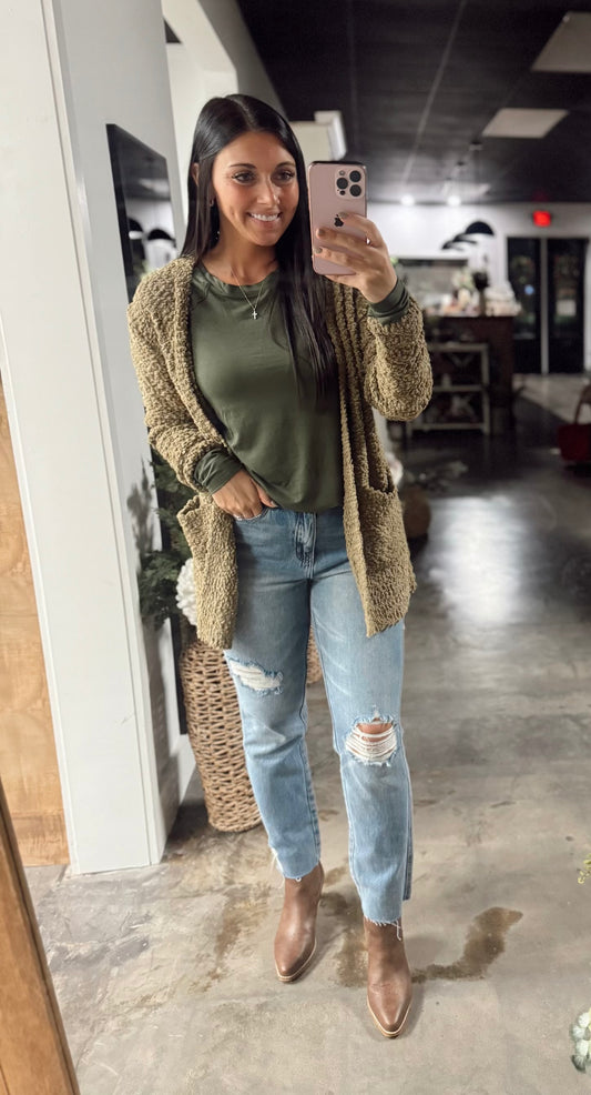 Zenana Falling For You Full Popcorn Cardi