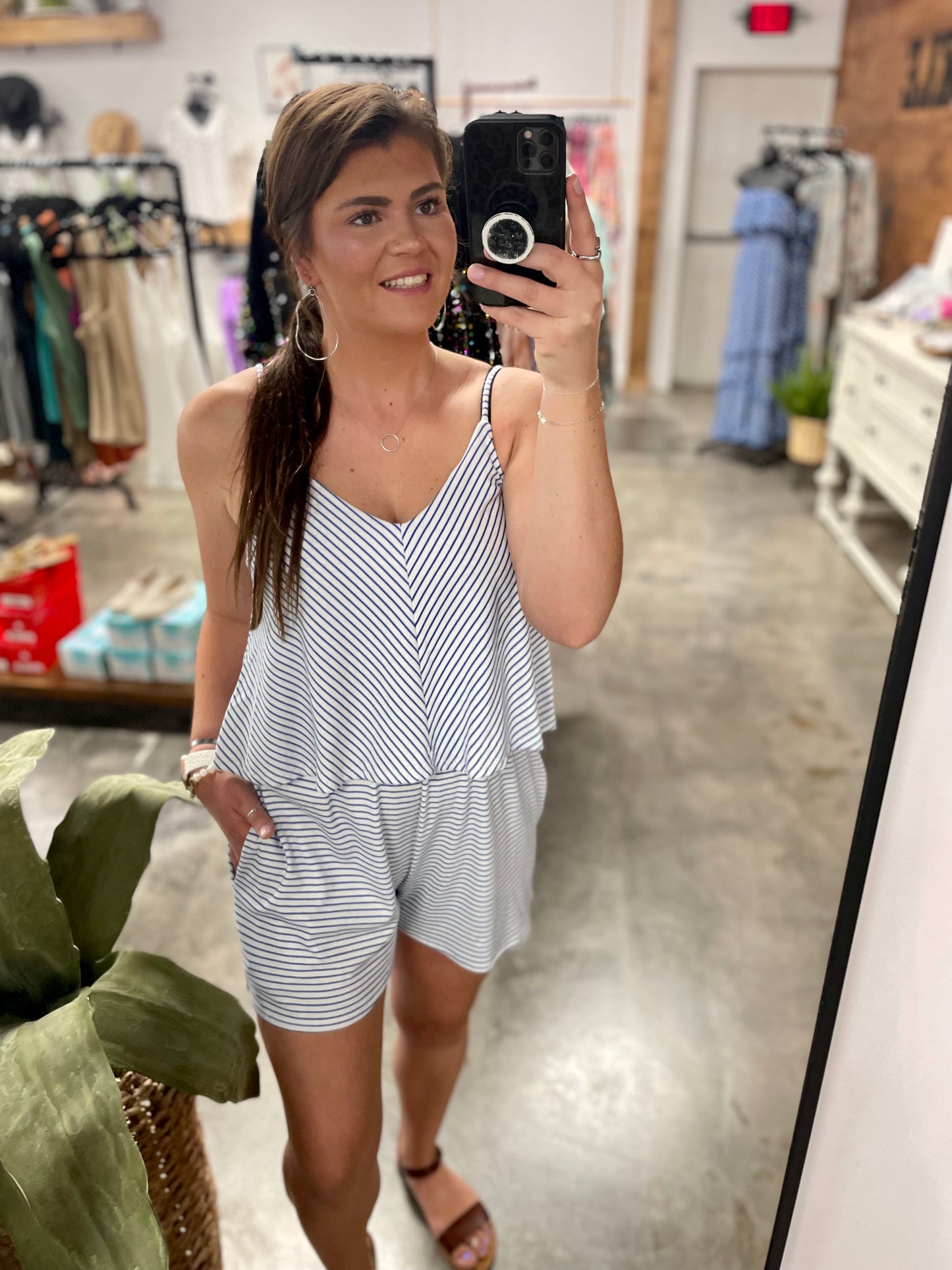 Let It Happen Romper in Blue