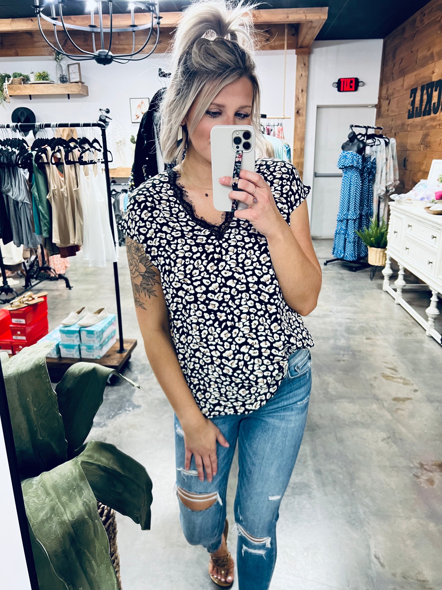 Wild Heart Lace Trim Top
