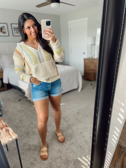 Vervet by Flying Monkey Full Size High-Waist Cuffed Denim Shorts