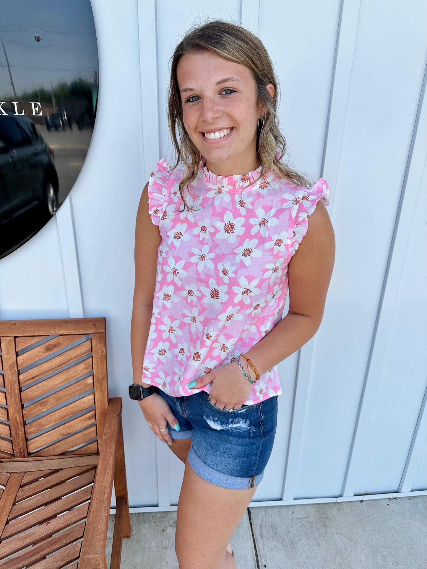 Pretty In Pink Floral Top