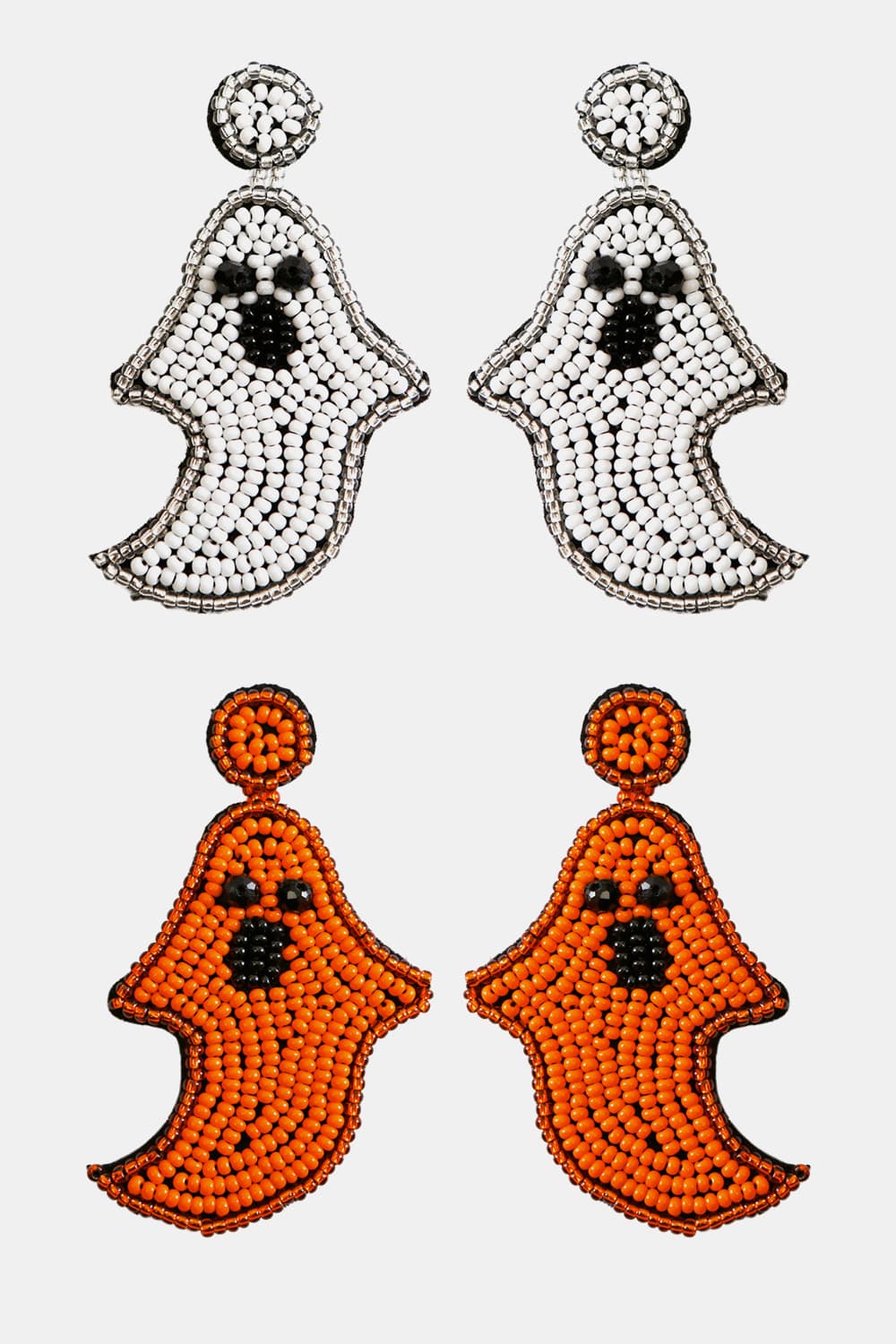 Ghost Shape Beaded Dangle Earrings