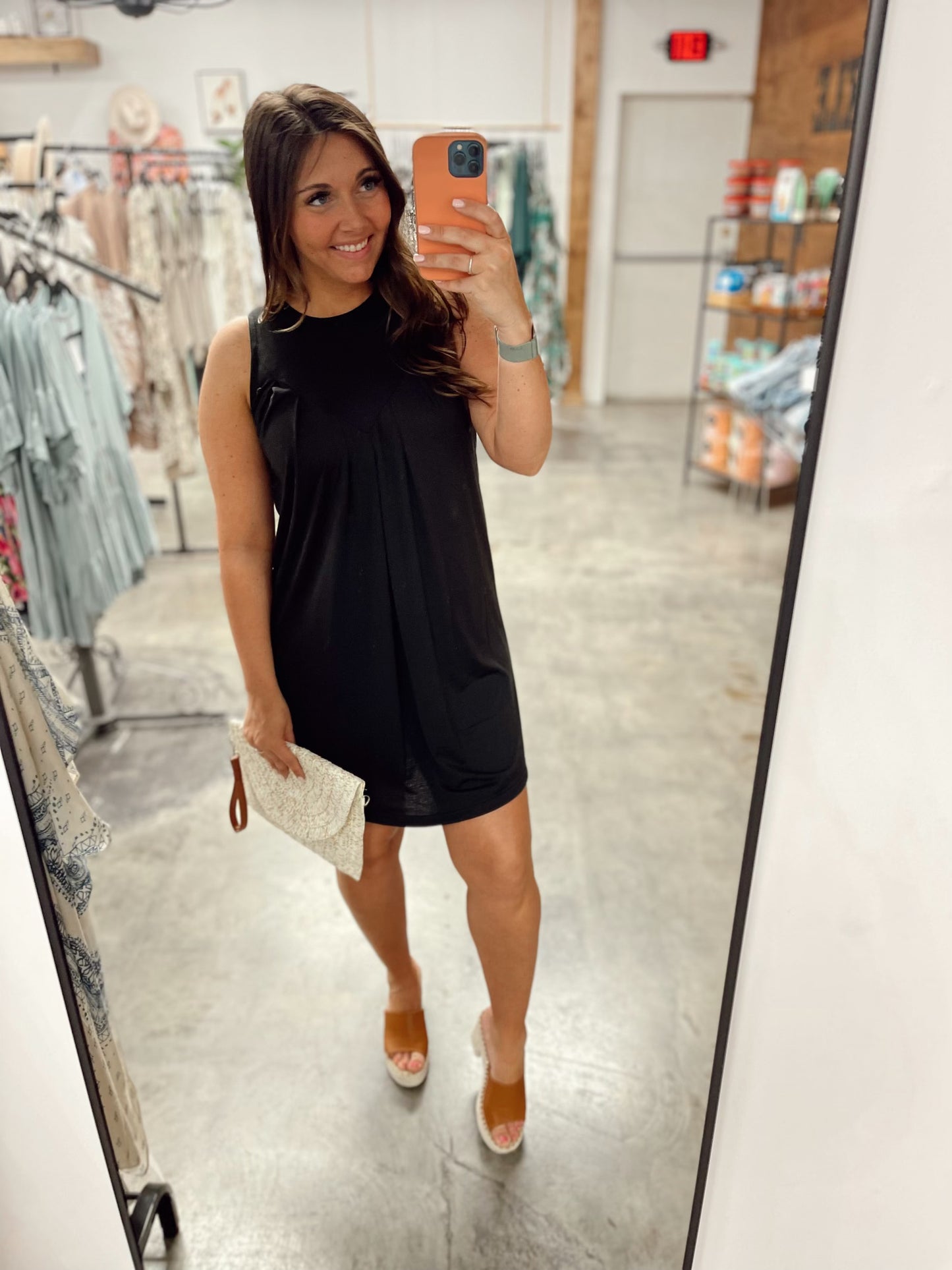 Round Neck Sleeveless Mini Dress