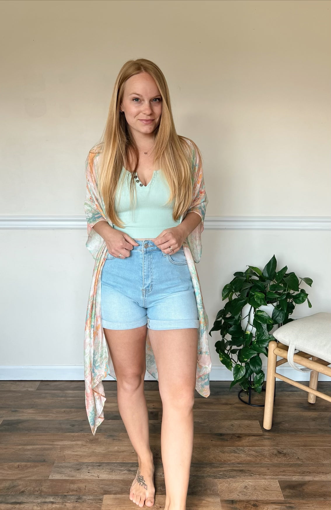 Vervet by Flying Monkey Full Size Cuffed Denim Shorts