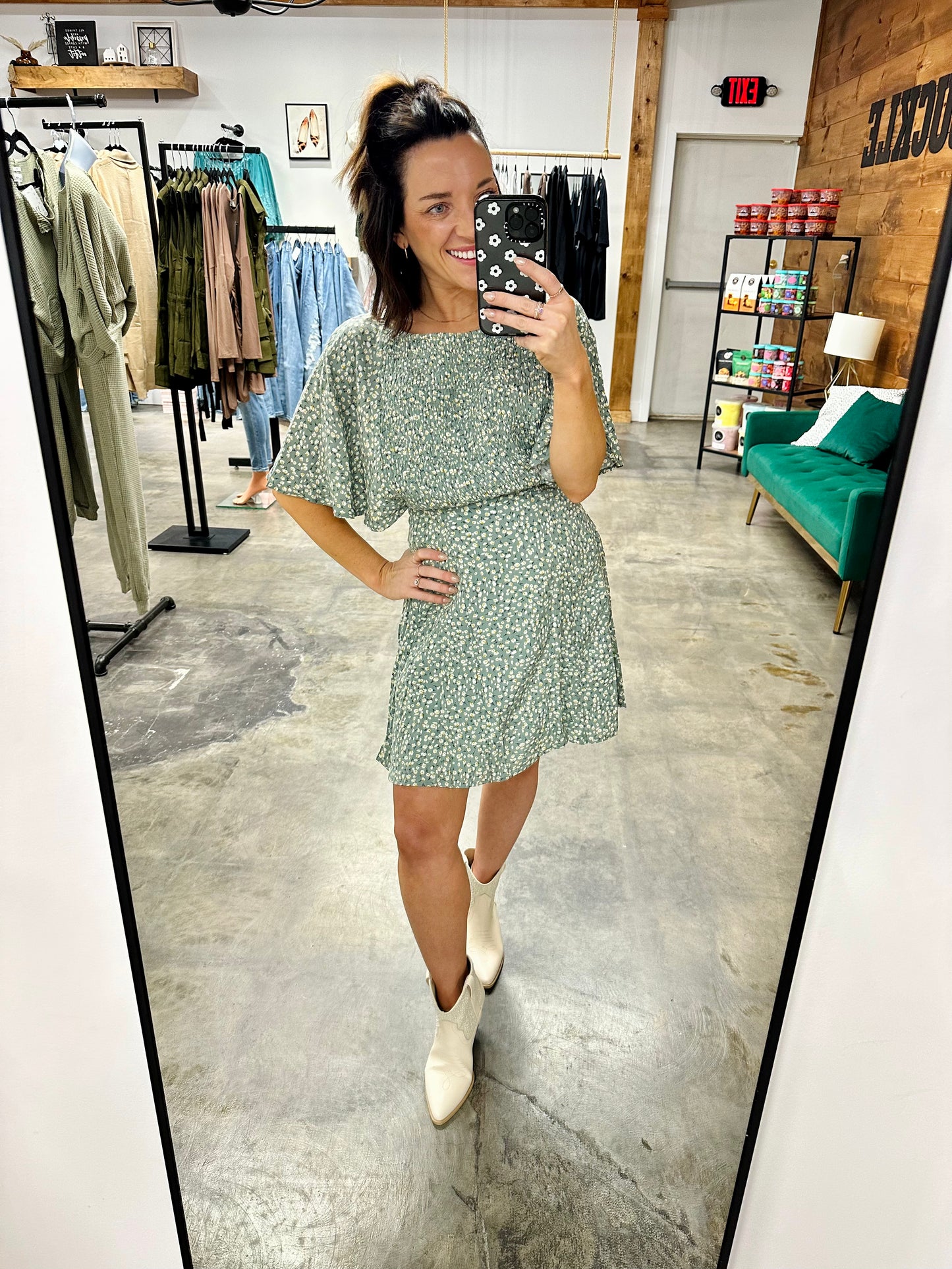 HEYSON Giverny Smocked Floral Mini Dress