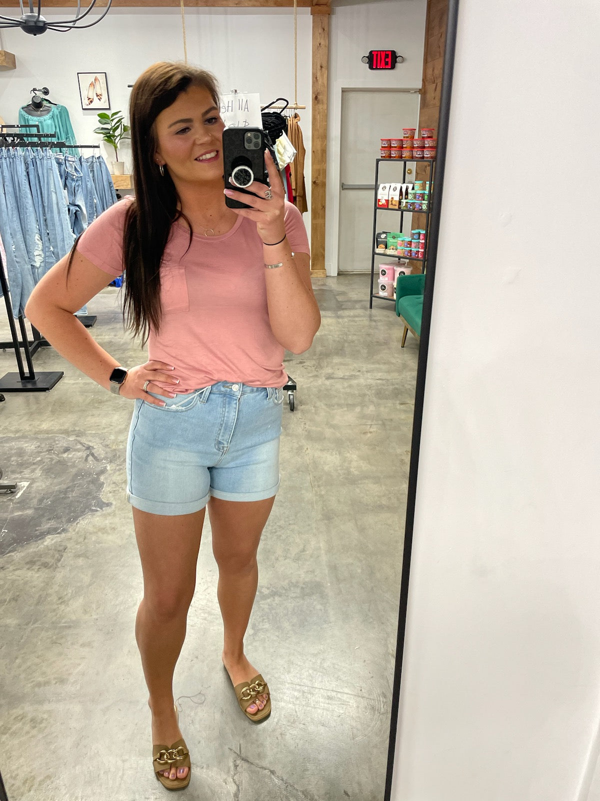 Vervet by Flying Monkey Full Size Cuffed Denim Shorts