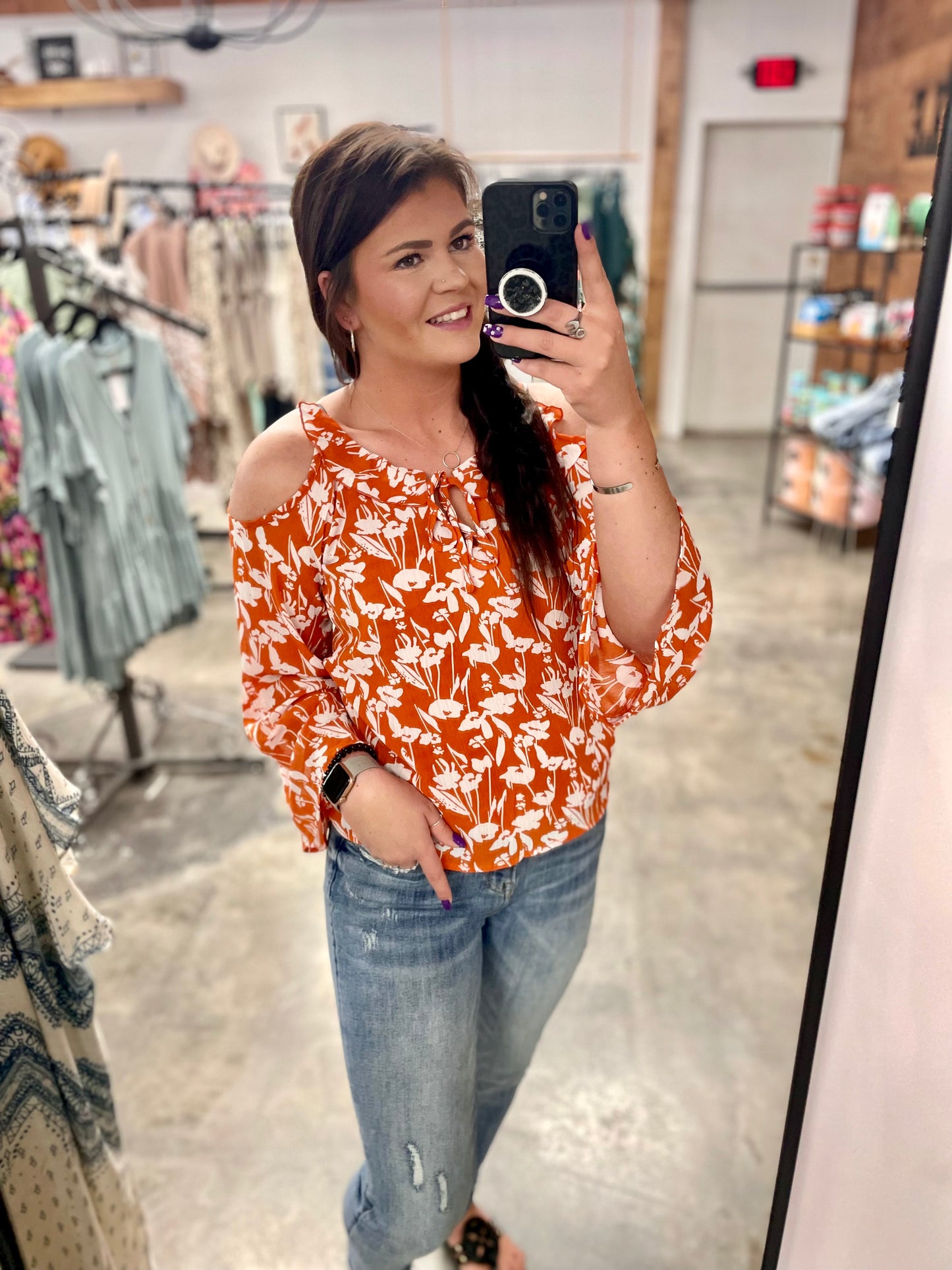 Cold as You Cold-Shoulder Blouse