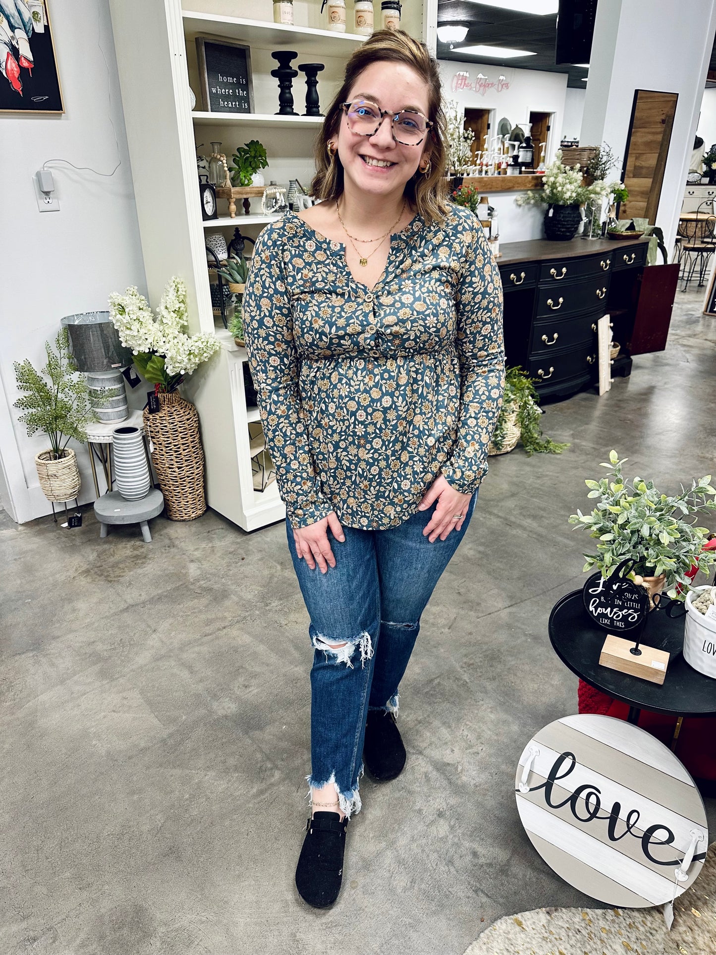 Vintage Floral Blouse