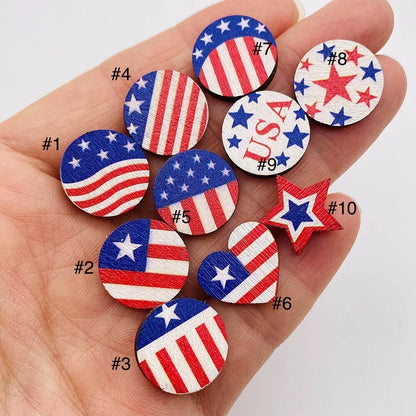 All The Sass Patriotic Wood Stud Earrings