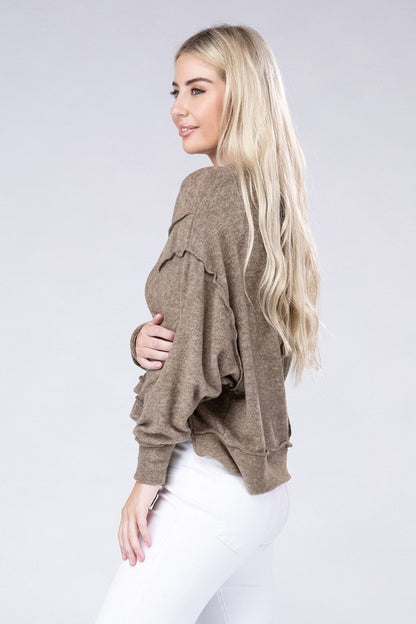 Brushed Melange Hacci Oversized Sweater