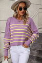 Take What You Get Striped Dropped Shoulder Sweater