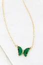 Gem Stone Butterfly Necklace