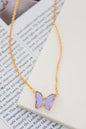 Gem Stone Butterfly Necklace