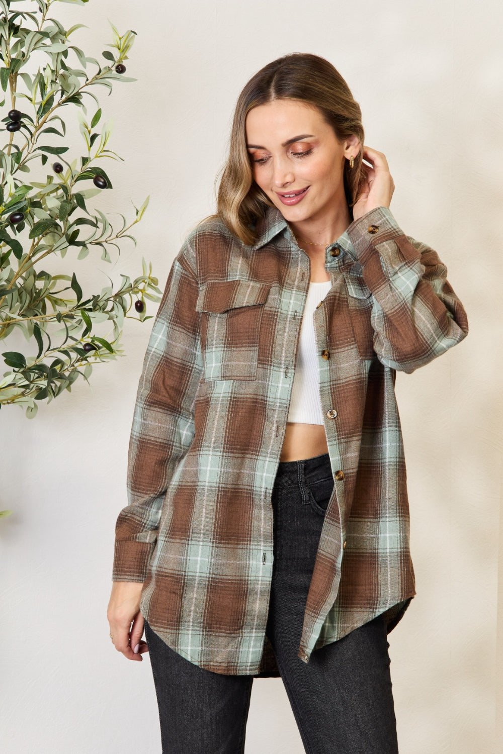 $20 SALE Out Of Touch Plaid Flannel