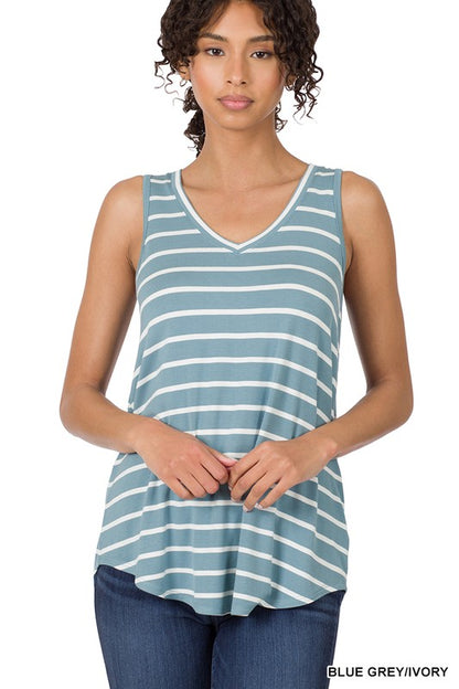 Zenana Living For the Thrill Stripe Tank