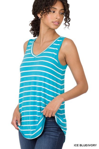 Zenana Living For the Thrill Stripe Tank