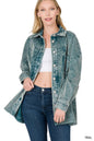 Zenana Oversized Premium Vintage Washed Corduroy Shacket