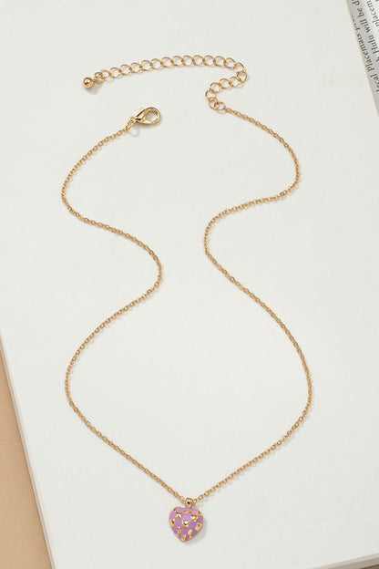 Checker Heart Pendant Necklace *Ships Free - must order by itself*