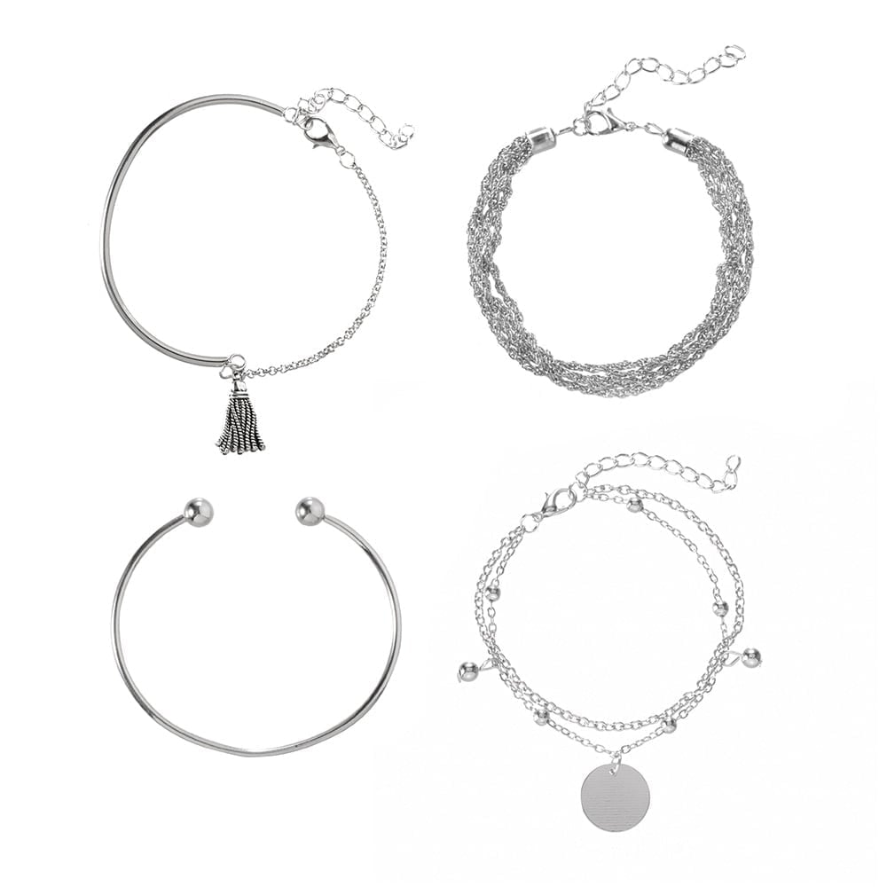 Silver 4 Piece Bracelet