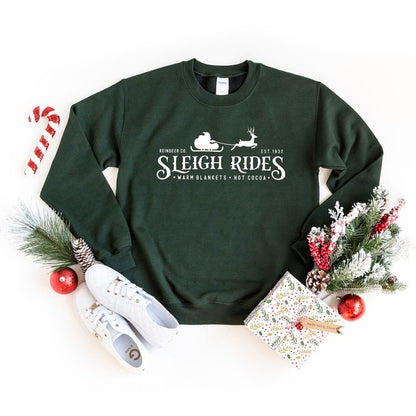 Sleigh Rides Reindeer Graphic Sweatshirt