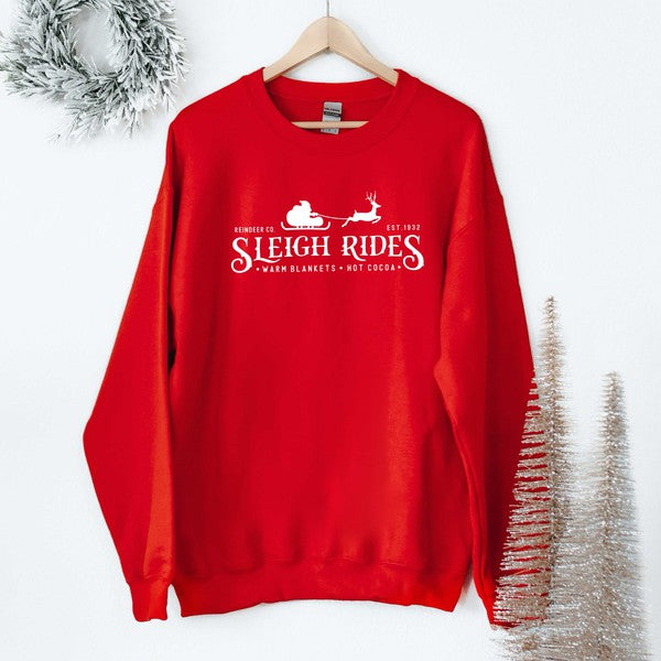 Sleigh Rides Reindeer Graphic Sweatshirt