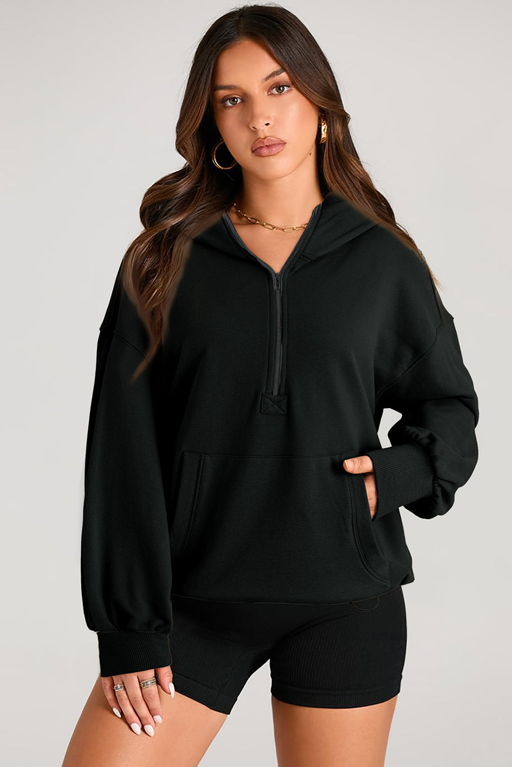 Hannah Half Zip Up Hoodie