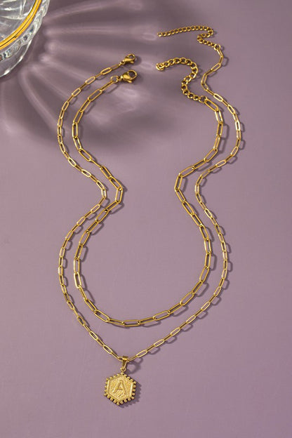 Double Chain Initial necklace