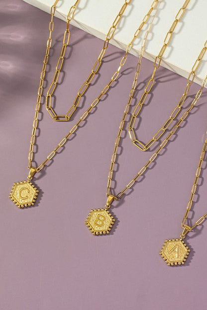 Double Chain Initial necklace