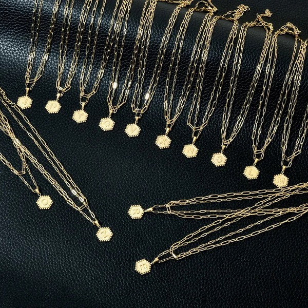 Double Chain Initial necklace
