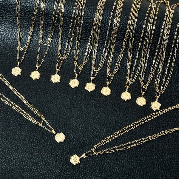 Double Chain Initial necklace