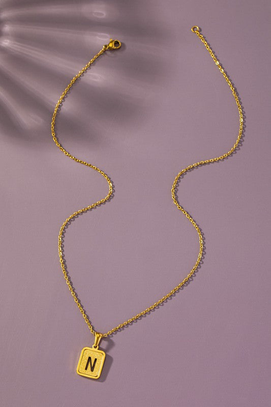 Brass Initial Necklace *Ships Free - must order by itself*