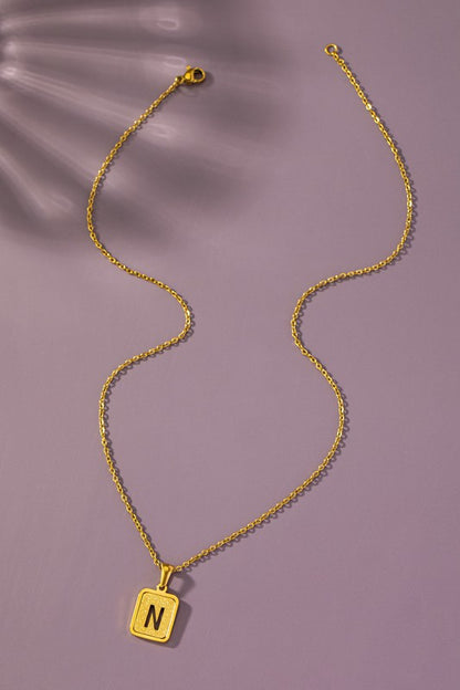 Brass Initial Necklace *Ships Free - must order by itself*