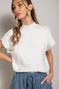 Mock Neck Short Sleeve Top