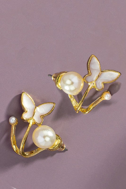 Butterfly Pearl Earrings