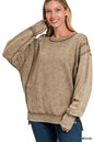 Zenana Vintage Soul Terry Exposed-Seam Sweatshirt