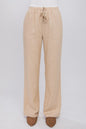 Linen Drawstring Waist Long Pants with Pockets