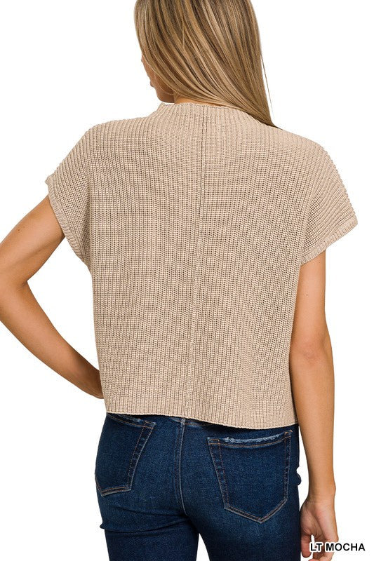 Macey Short Sleeve Cropped Sweater