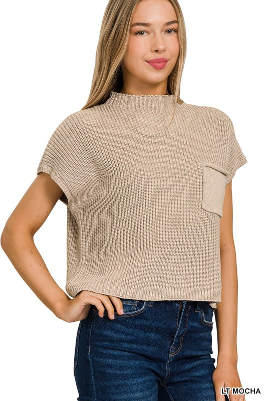 Macey Short Sleeve Cropped Sweater