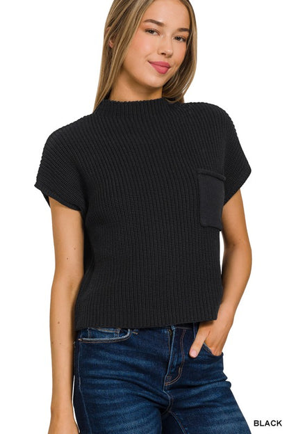 Macey Short Sleeve Cropped Sweater