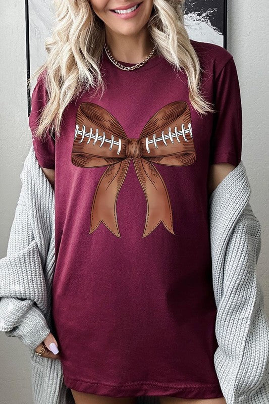 Coquette Football Bow Graphic T Shirts 🏈