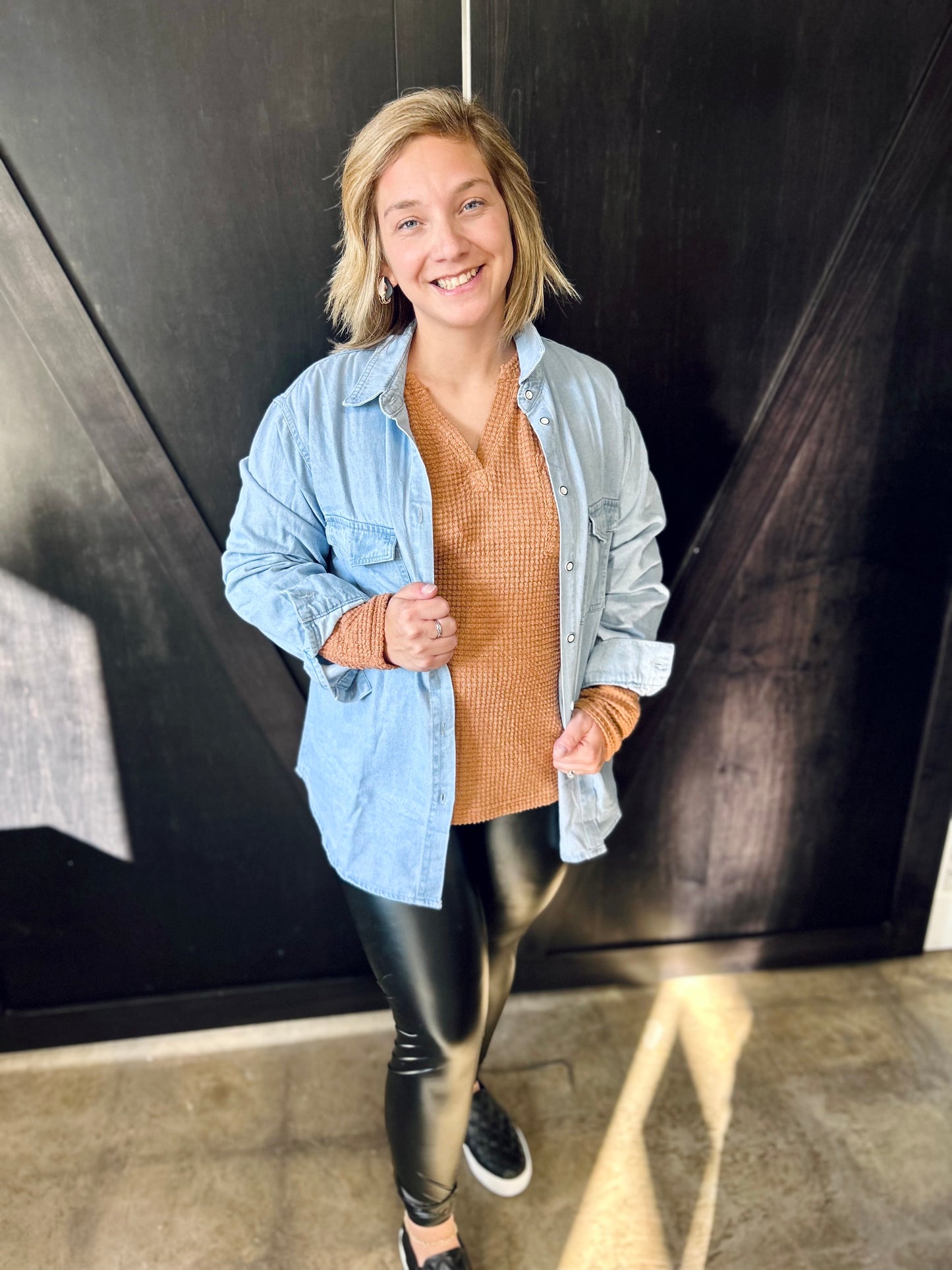 PU Leather High Waist Skinny Leggings