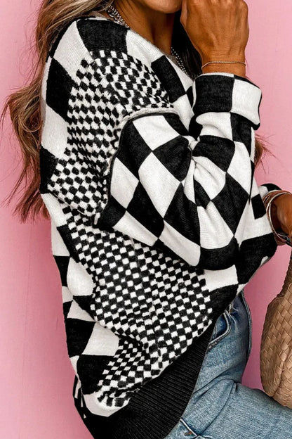 Reach Me Checkered Sweater